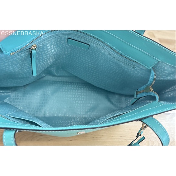 Kate Spade New York Aqua/Teal leather tote - Size M - Picture 6 of 11